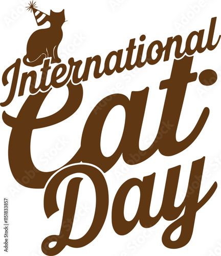 International cat day T-shirt design 