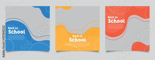 Social media post templates for new student admission. Digital marketing vector set. Social media layouts, poster and banner designs. Editable social media post templates.