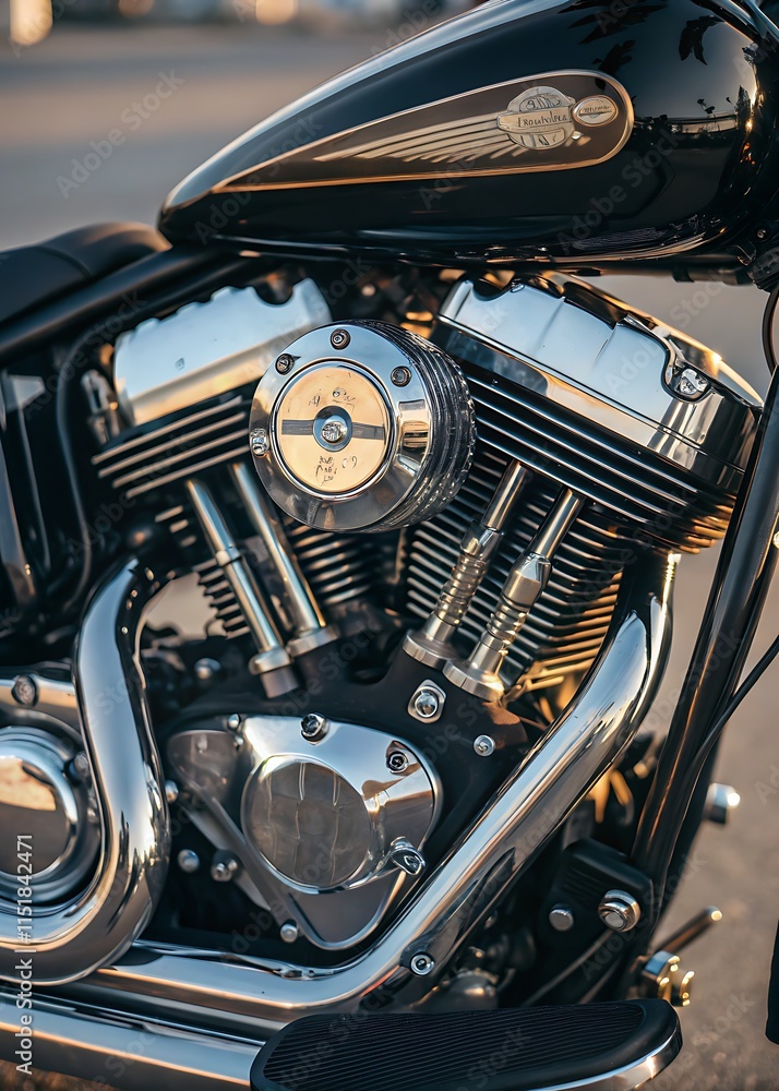 Fototapeta premium motorcycle engine close up