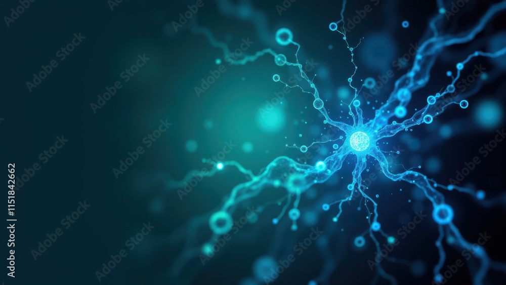 Fototapeta premium 3D rendering of a molecule's molecular structure with highlighted atoms and electrons surrounding a central nucleus.