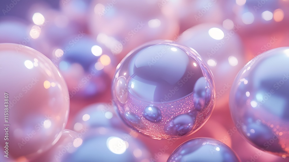 Pink and Purple Glossy Spheres Abstract Background Pink and Purple Glossy Spheres Abstract Background