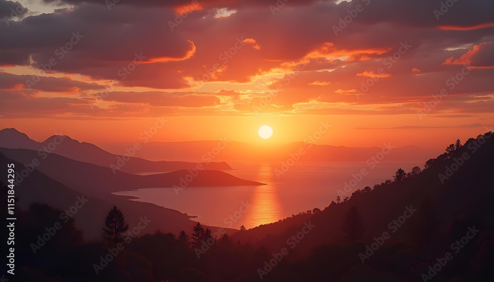 Obraz premium sunset in the mountains