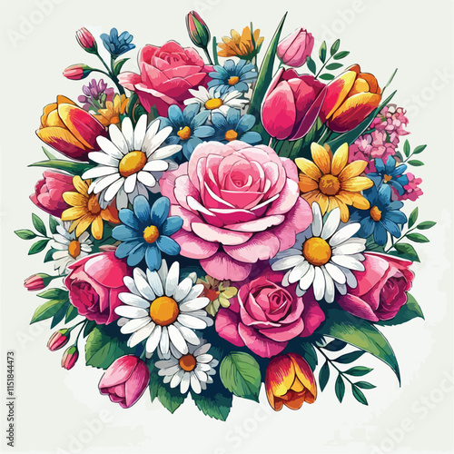 boquet, illustrasion, logo, icon