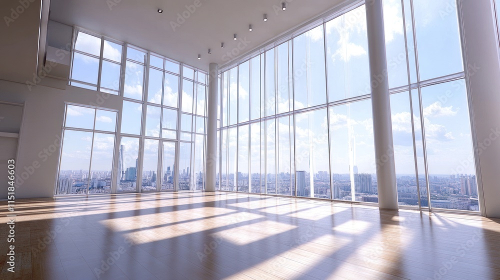 Fototapeta premium Stunning Cityscape View from Modern Penthouse