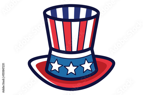 American hat red and blue colors vector illustration