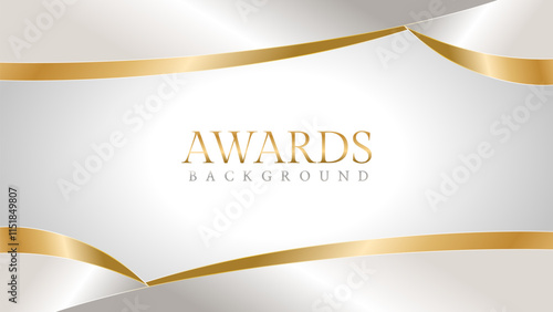 Awards background with gold and silver ribbons, perfect for ceremonies, certificates, presentations, and promotions. Modern and luxurious design exuding prestige and professionalism