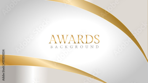 Awards background with gold and silver ribbons, perfect for ceremonies, certificates, presentations, and promotions. Modern and luxurious design exuding prestige and professionalism