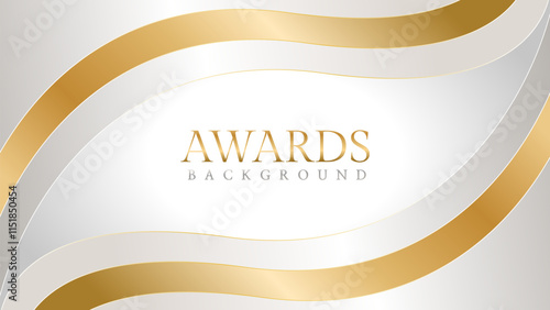 Awards background with gold and silver ribbons, perfect for ceremonies, certificates, presentations, and promotions. Modern and luxurious design exuding prestige and professionalism