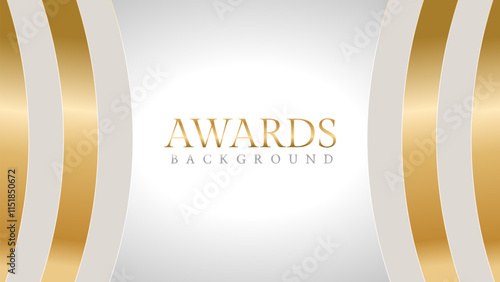 Awards background with gold and silver ribbons, perfect for ceremonies, certificates, presentations, and promotions. Modern and luxurious design exuding prestige and professionalism