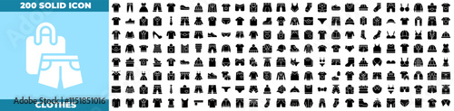 Clothes Solid Editable Icons set