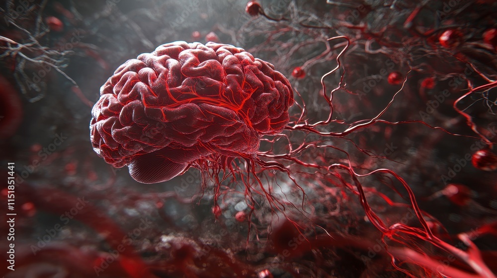 Obraz premium Abstract Representation of a Brain with Neural Connections