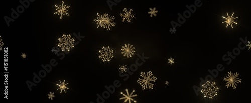 Festive Snowstorm: Magnificent 3D Illustration Showcasing Falling Christmas Snowflakes