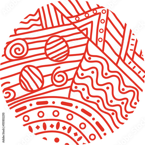 Abstract african motive patern in round shape