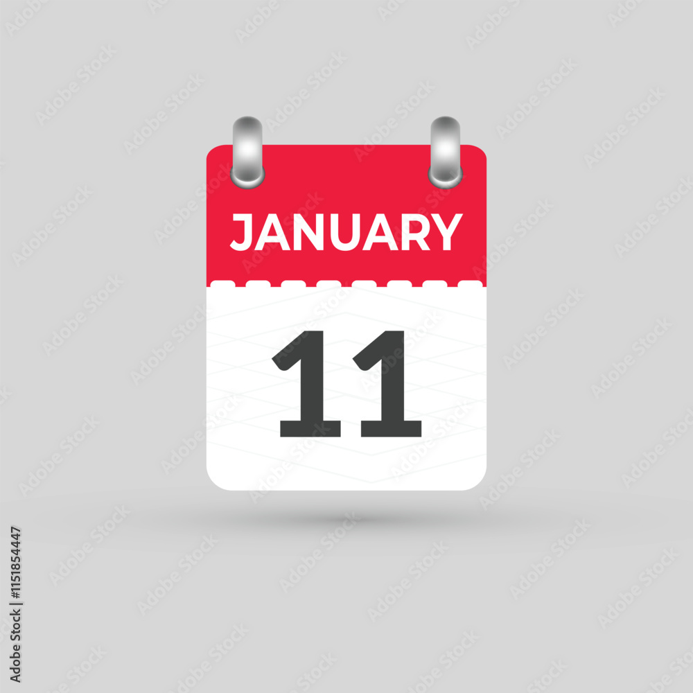 January 11 calendar Date, Month icon January 11 calendar Date, Month icon