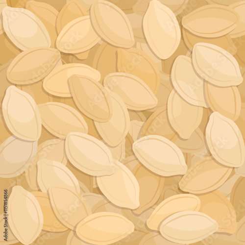 Shelled pumpkin seeds seamless pattern background