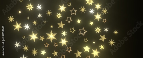 Falling Christmas Star Show: Mesmeric 3D Illustration Depicting Falling Holiday Stargazing Spectacle photo