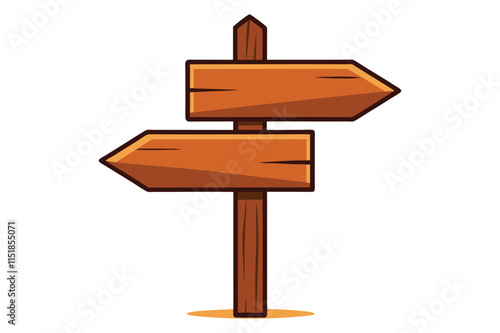 wooden arrow sign vector illustration on white background