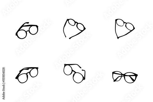 Round eye glasses silhouette