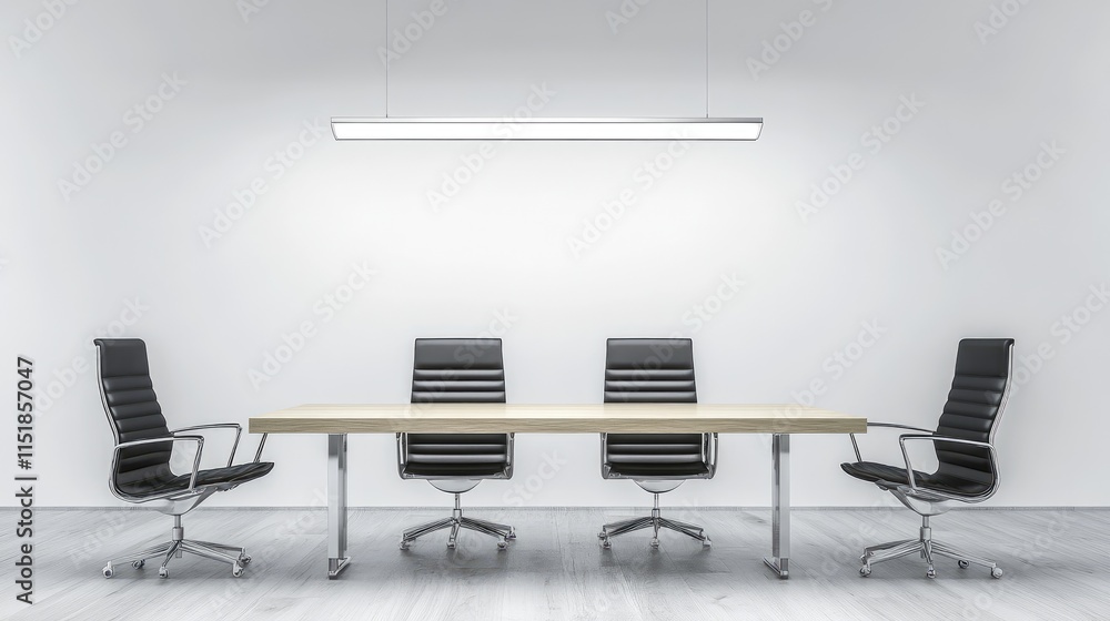 Modern Minimalist Conference Room With Four Chairs Modern Minimalist Conference Room With Four Chairs