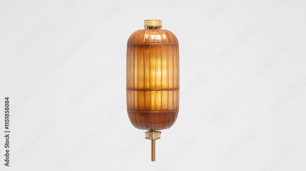 A stylish, cylindrical lamp featuring a warm glow and a wooden design, perfect for enhancing modern interior decor. A stylish, cylindrical lamp featuring a warm glow and a wooden design, perfect for enhancing modern interior decor.