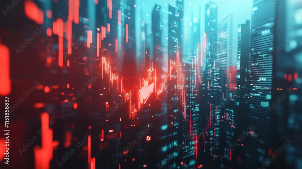 Naklejka premium Soaring to New Heights: A Visual Representation of Digital Growth and Innovation