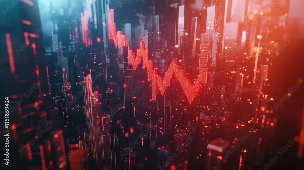 Obraz premium Soaring to New Heights: A Visual Representation of Digital Growth and Innovation