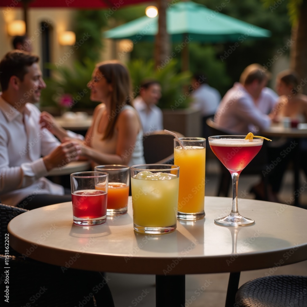 Savor exotic drinks at an alfresco eatery Savor exotic drinks at an alfresco eatery