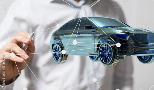 Autonomous car with HUD gra...