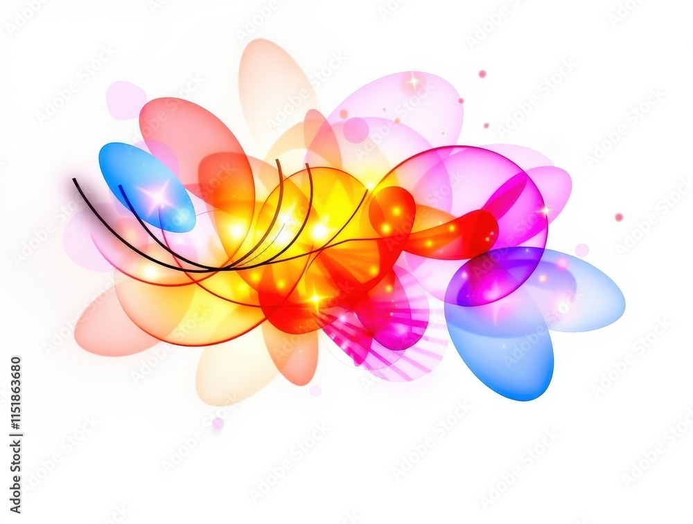 Obraz premium Vibrant Abstract Floral Design 