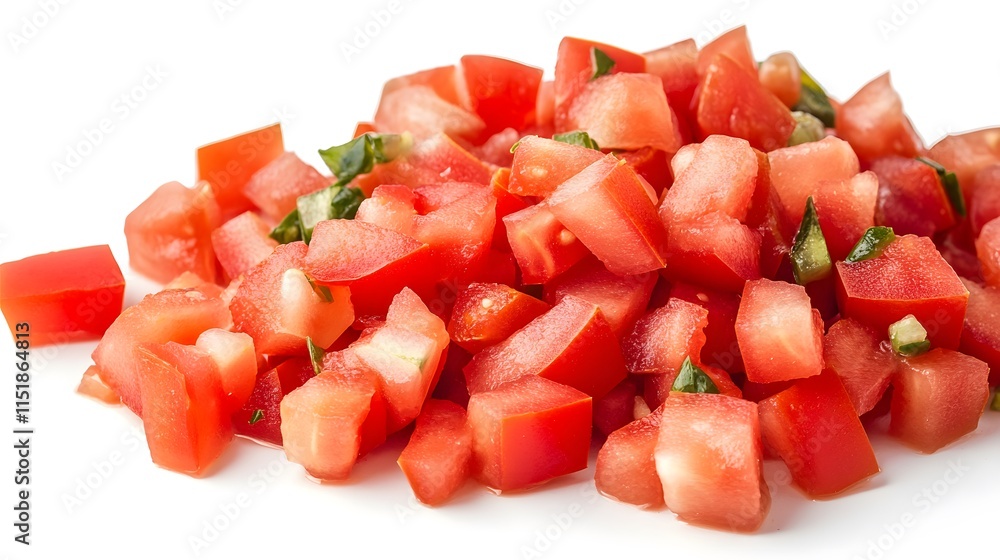 Chopped Tomato isolated in white background Chopped Tomato isolated in white background