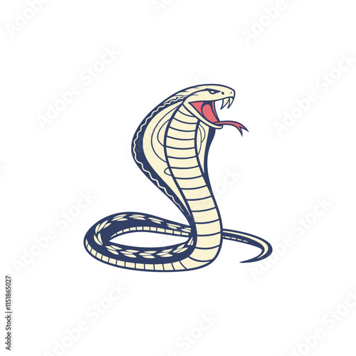 King cobra, Ophiophagus hannah, venomous snake against