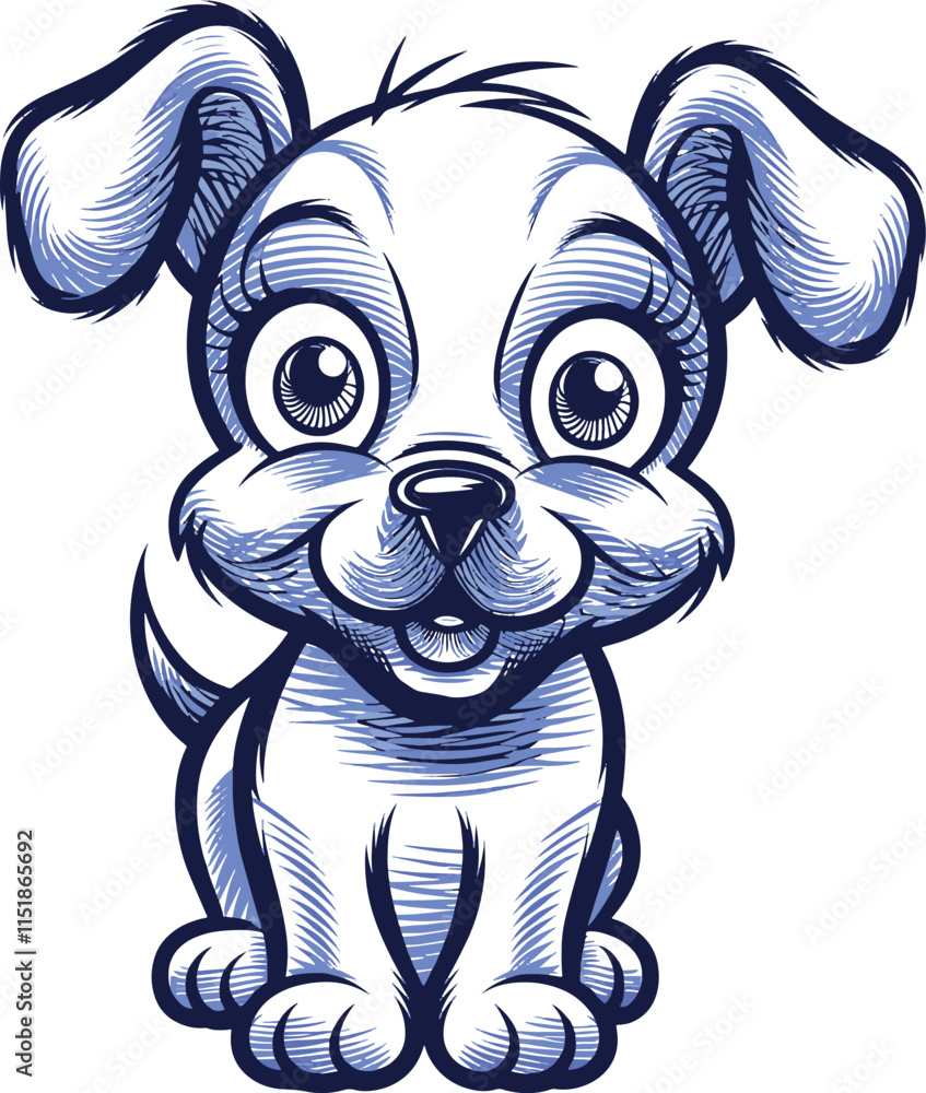 Obraz premium cute dog line art stock photos illustration