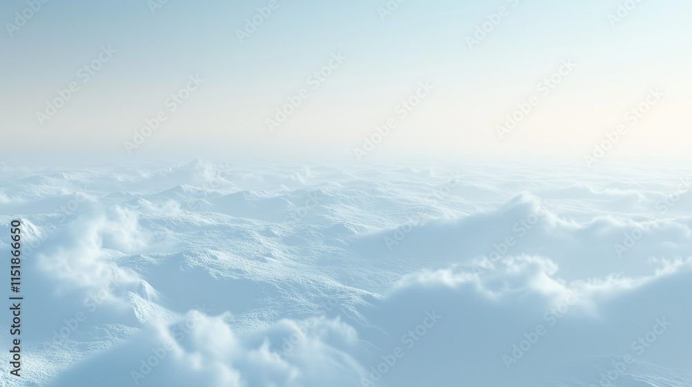 Endless waves of fluffy clouds under a soft blue sky create a serene and tranquil atmosphere. Endless waves of fluffy clouds under a soft blue sky create a serene and tranquil atmosphere.