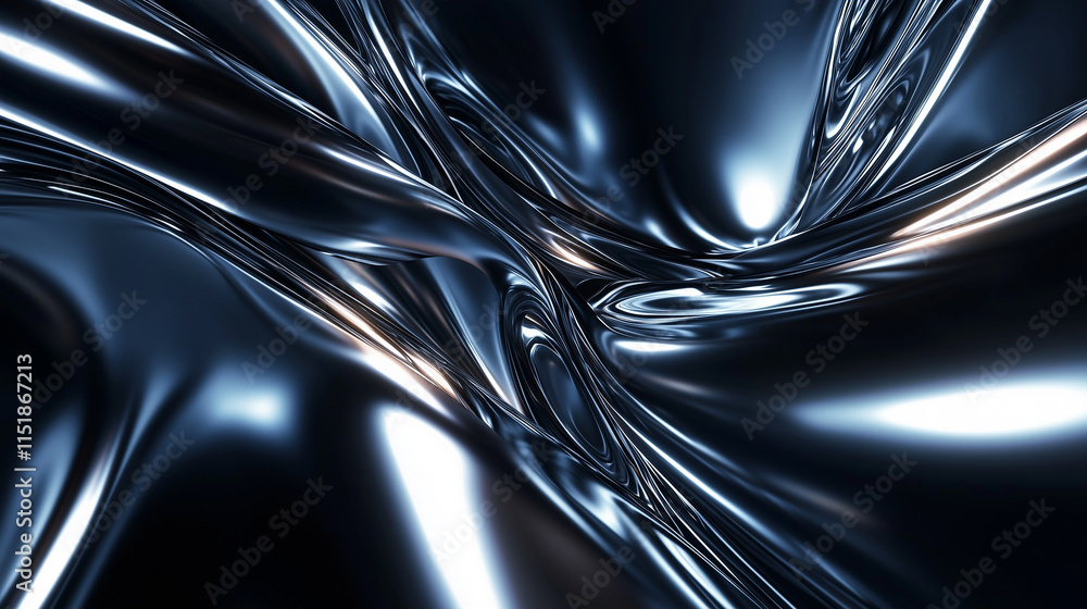 Abstract metallic texture with smooth, flowing lines in shades of black and silver, creating a sleek, futuristic appearance. Abstract metallic texture with smooth, flowing lines in shades of black and silver, creating a sleek, futuristic appearance.
