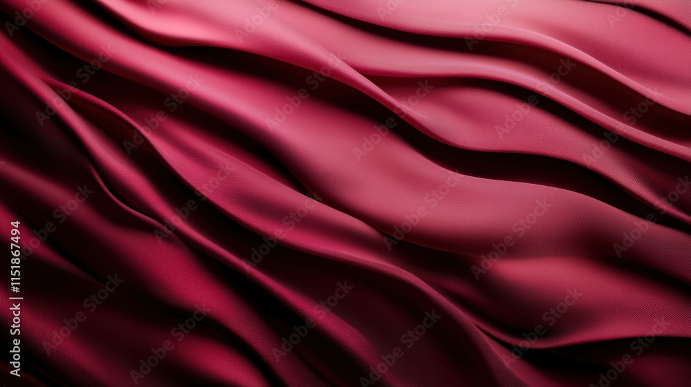 Obraz premium Luxurious folds of deep crimson silk cascade gracefully, creating an elegant and smooth texture, symbolizing sophistication and timeless beauty. Background 