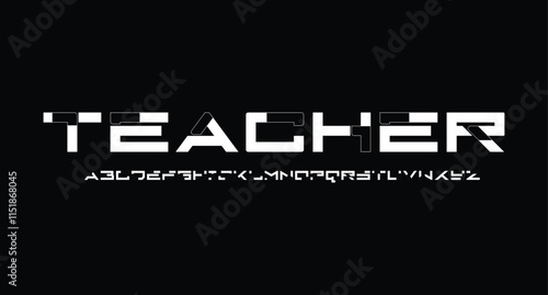 Abstract futuristic alphabet font, typography technology for your designs logo or brand name, vector illustration 10EPS
