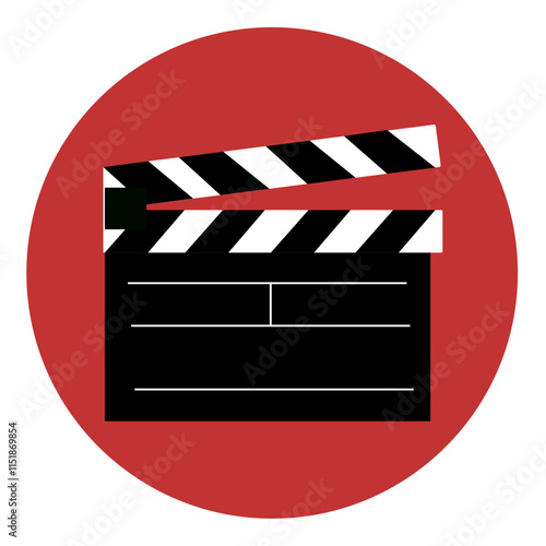 Movie clapper board vector icon