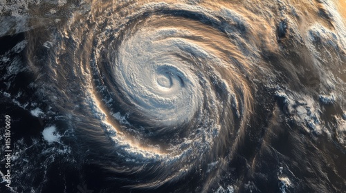 Wallpaper Mural A dramatic satellite view of a super typhoon's spiral bands stretching across the ocean Torontodigital.ca