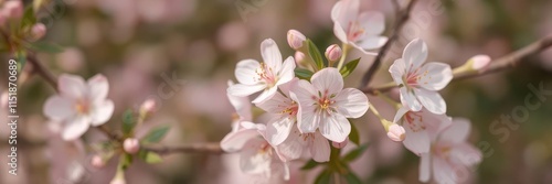 Delicate pink blossoms, soft focus, floral backdrop, garden, botany, wallpaper