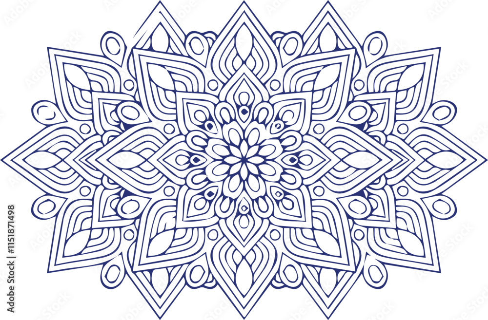 Fototapeta premium Beautiful flower art and mandala vector design