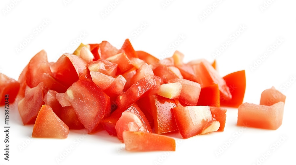 Chopped Tomato isolated in white background Chopped Tomato isolated in white background