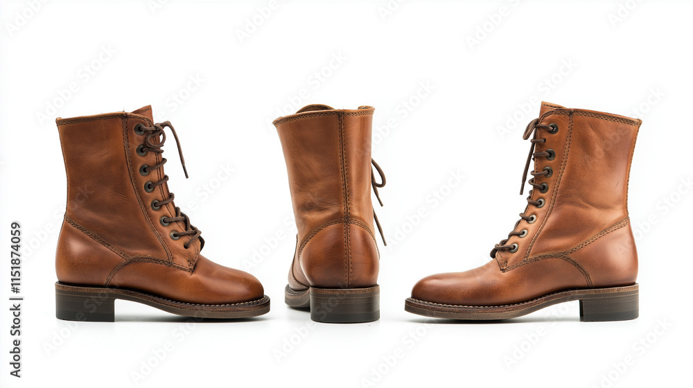 Braune Arbeits- oder Wanderstiefel aus Leder in verschiedenen Blickwinkeln
Braune Arbeits- oder Wanderstiefel aus Leder in verschiedenen Blickwinkeln