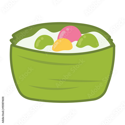 Kue putri mandi vector icon illustration, traditional snack from indonesia, indonesian traditional food photo