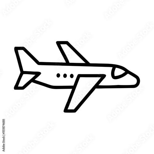 Airplane icon for travel and tourism concept with copy space
