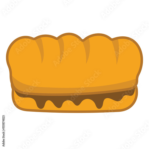 Roti gembong vector icon illustration, roti gembul clip art, gambar roti gembong, traditional snack from indonesia, indonesian traditional food