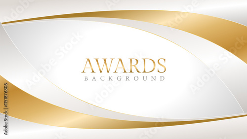 Elegant awards background with gold and silver ribbons, perfect for ceremonies, certificates, presentations, and promotions. Modern and luxurious design exuding prestige and professionalism