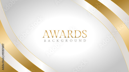 Elegant awards background with gold and silver ribbons, perfect for ceremonies, certificates, presentations, and promotions. Modern and luxurious design exuding prestige and professionalism
