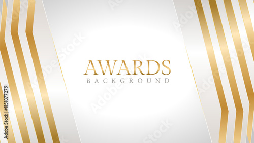 Elegant awards background with gold and silver ribbons, perfect for ceremonies, certificates, presentations, and promotions. Modern and luxurious design exuding prestige and professionalism