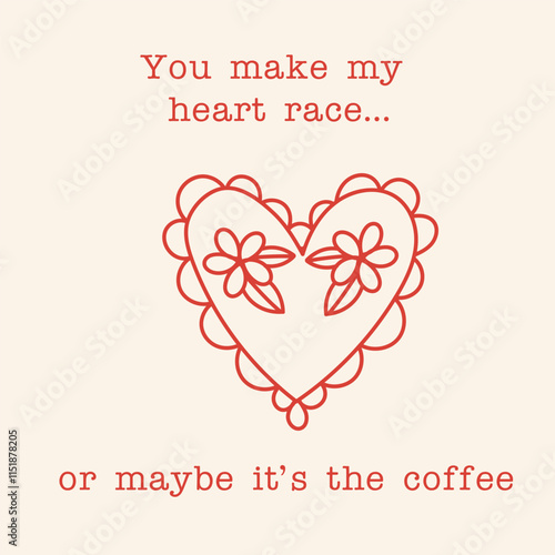 Funny valentines day card, hand drawn hearts, funny text