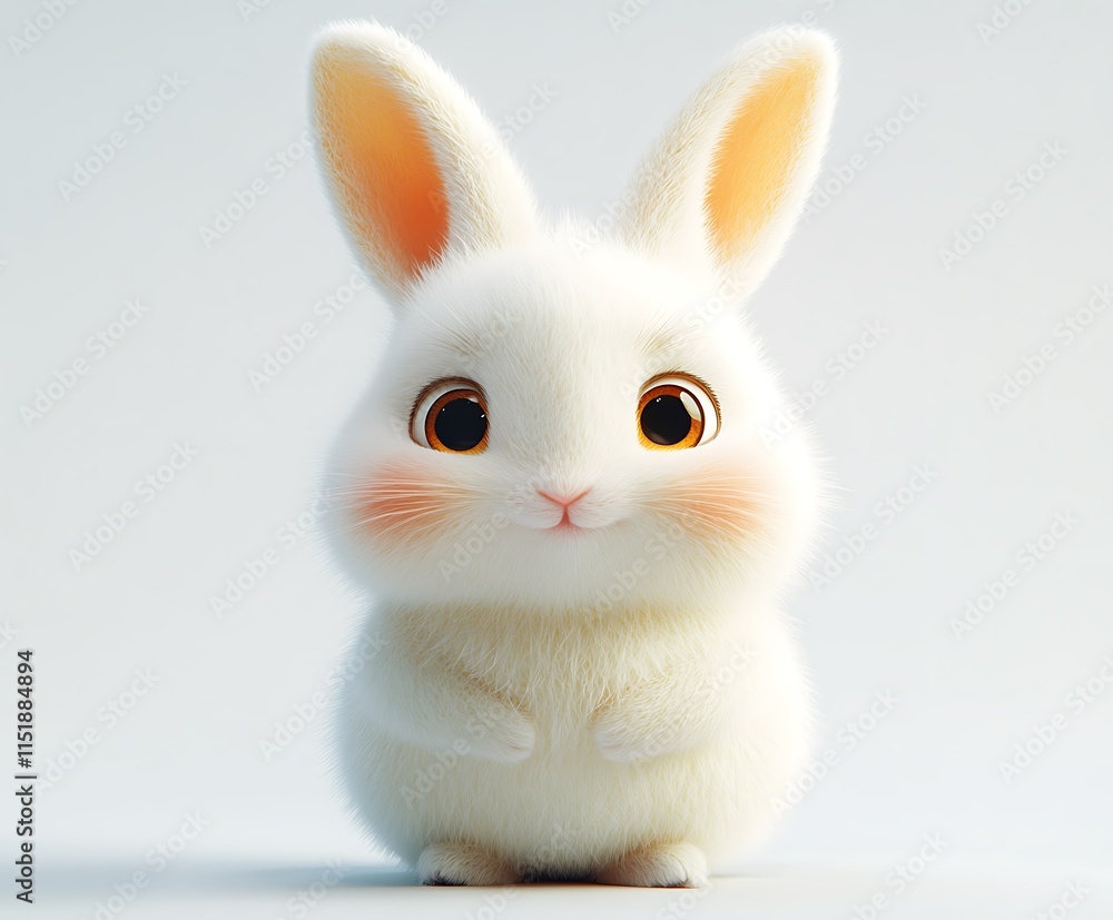 Adorable fluffy white bunny rabbit cartoon character. Adorable fluffy white bunny rabbit cartoon character.